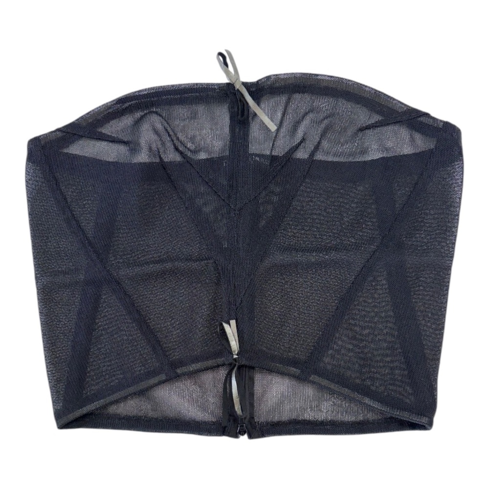 DELPHINE MURAT - VINTAGE SS01 - CROP BANDEAU TOP - VINYL KNIT - BLACK -  XS